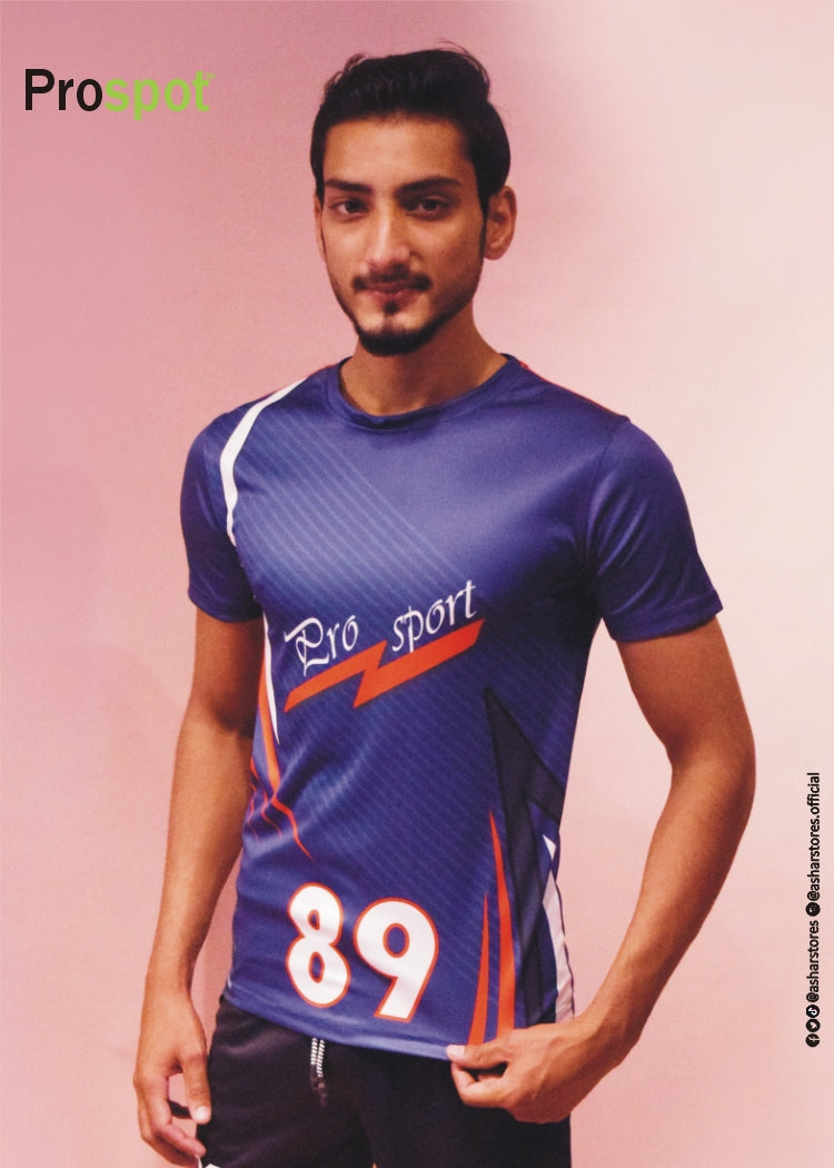 ESTATE BLUE SUBLIMATION PRINT SPORTS T-SHIRT