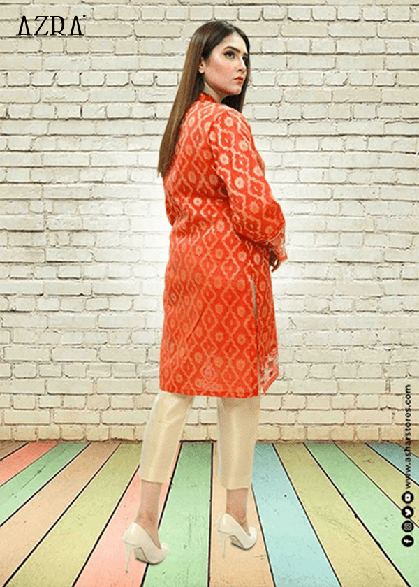 AZRA FEMALE TOP JAQUARD RED ASHARSTORES.COM