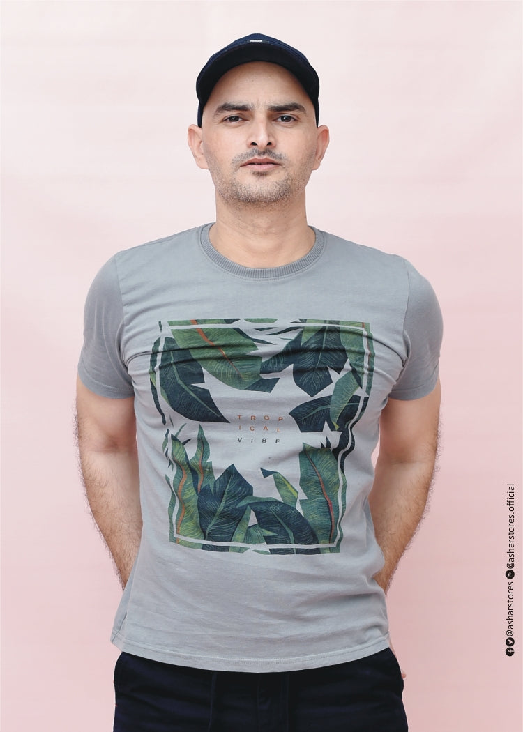MEN'S T-SHIRT PRINTED LEAF PRINT