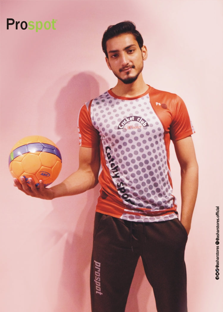 RED/GREY SUBLIMATION PRINT SPORTS T-SHIRT