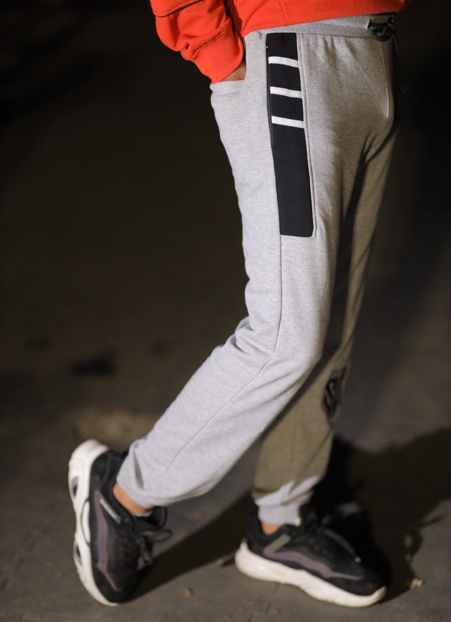 MEN'S TROUSER HAIDER GRAY WITH LOGO EMB