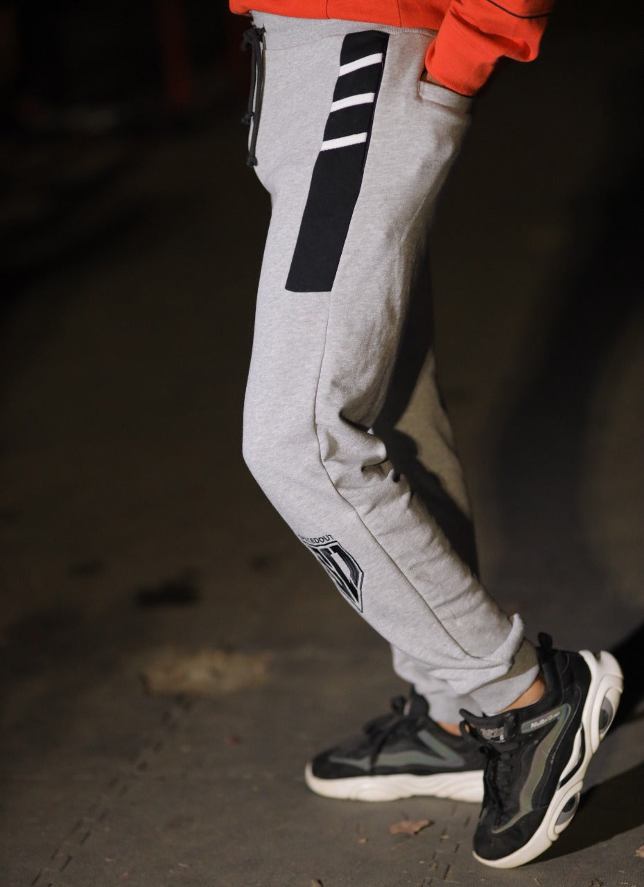 MEN'S TROUSER HAIDER GRAY WITH LOGO EMB