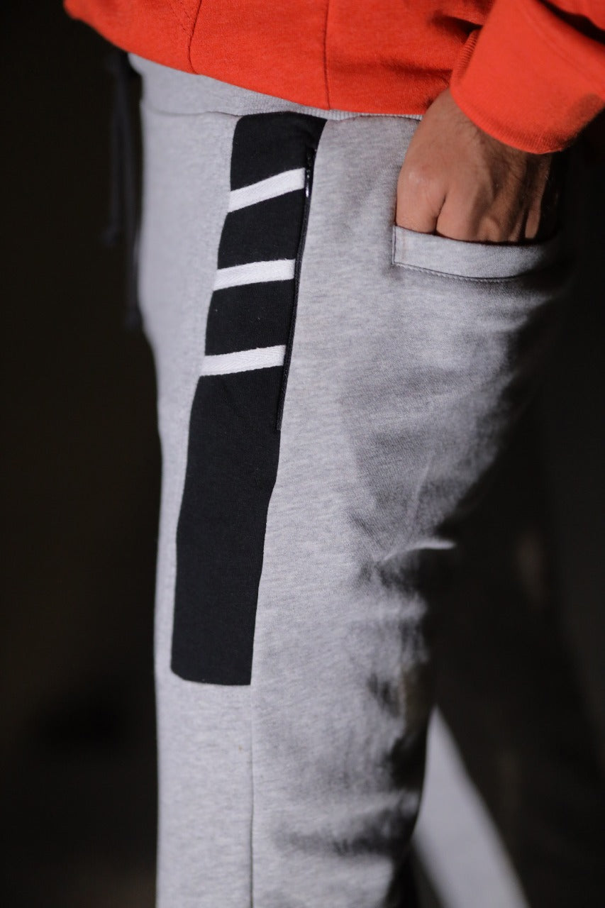 MEN'S TROUSER HAIDER GRAY WITH LOGO EMB