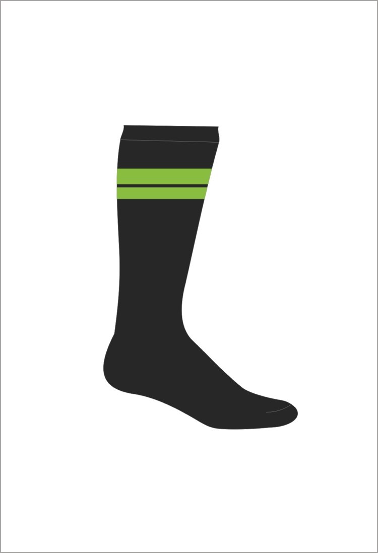 BLACK SOCKS WITH GREEN STRIPE ASHARSTORES.COM XL