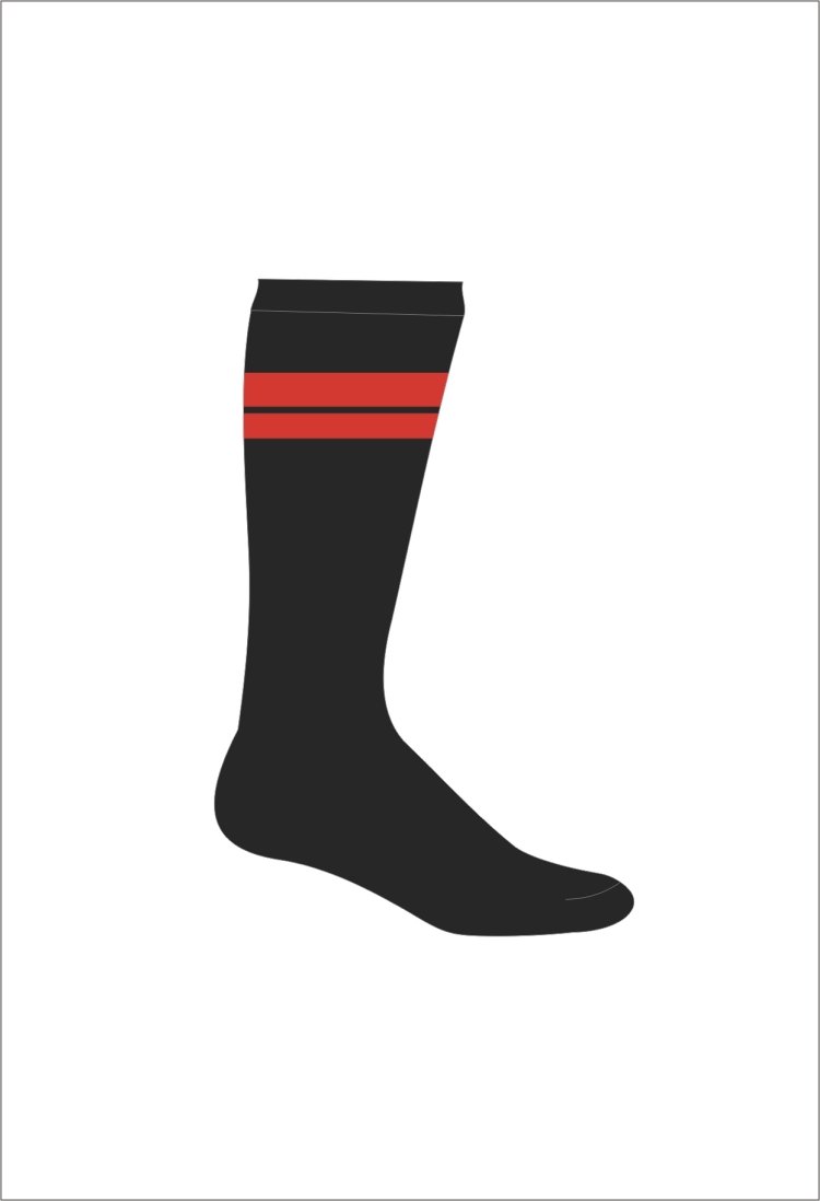 BLACK SOCKS WITH RED STRIPE ASHARSTORES.COM XL