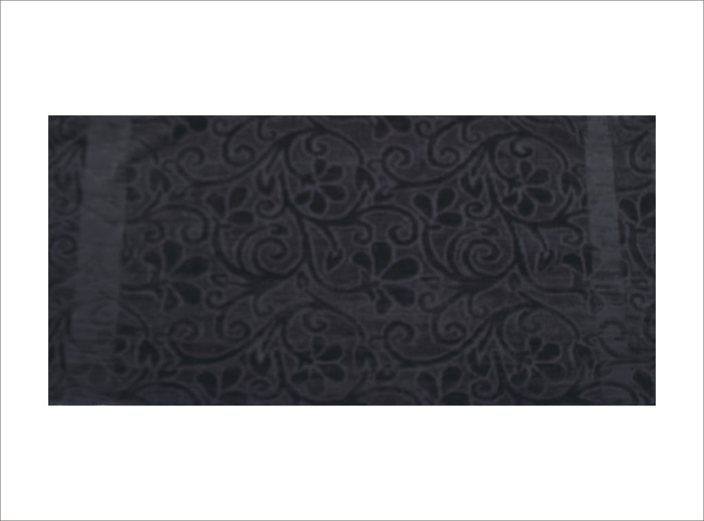 BLACK AL OVER FLOWER TOWEL