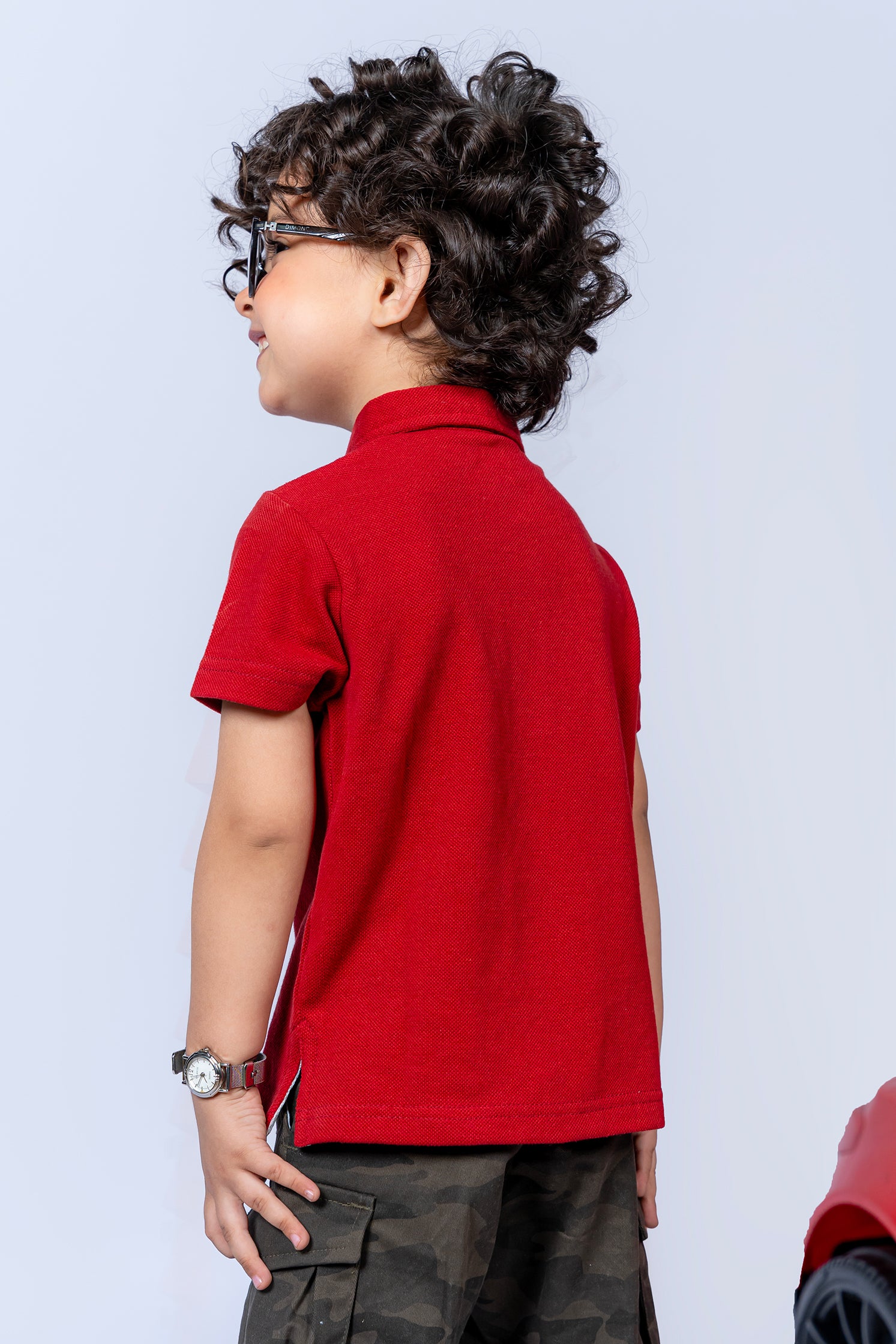 KIDS POLO MAROON FRONT EMBROIDED