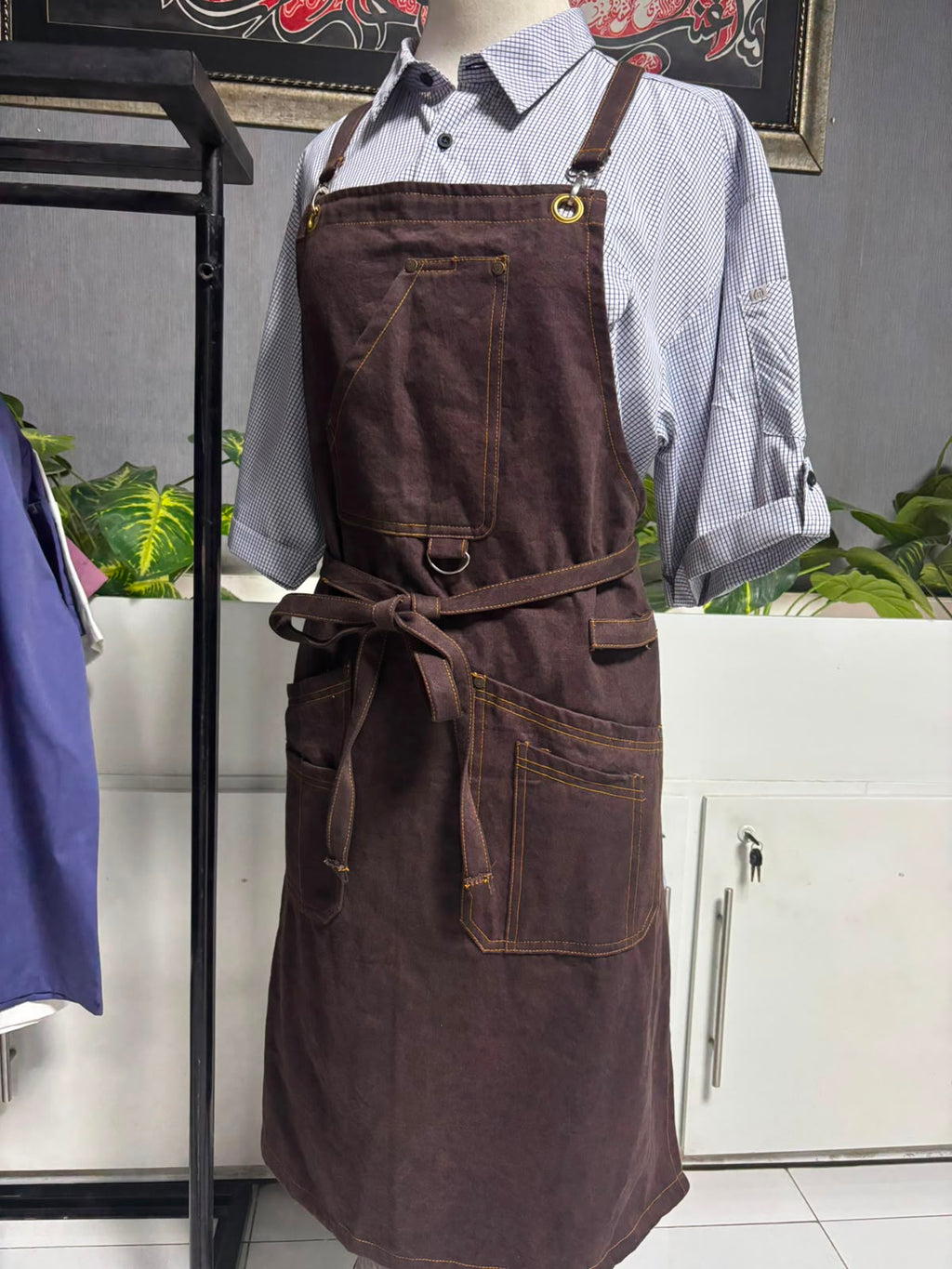 VIANNA CROSS BACK APRON