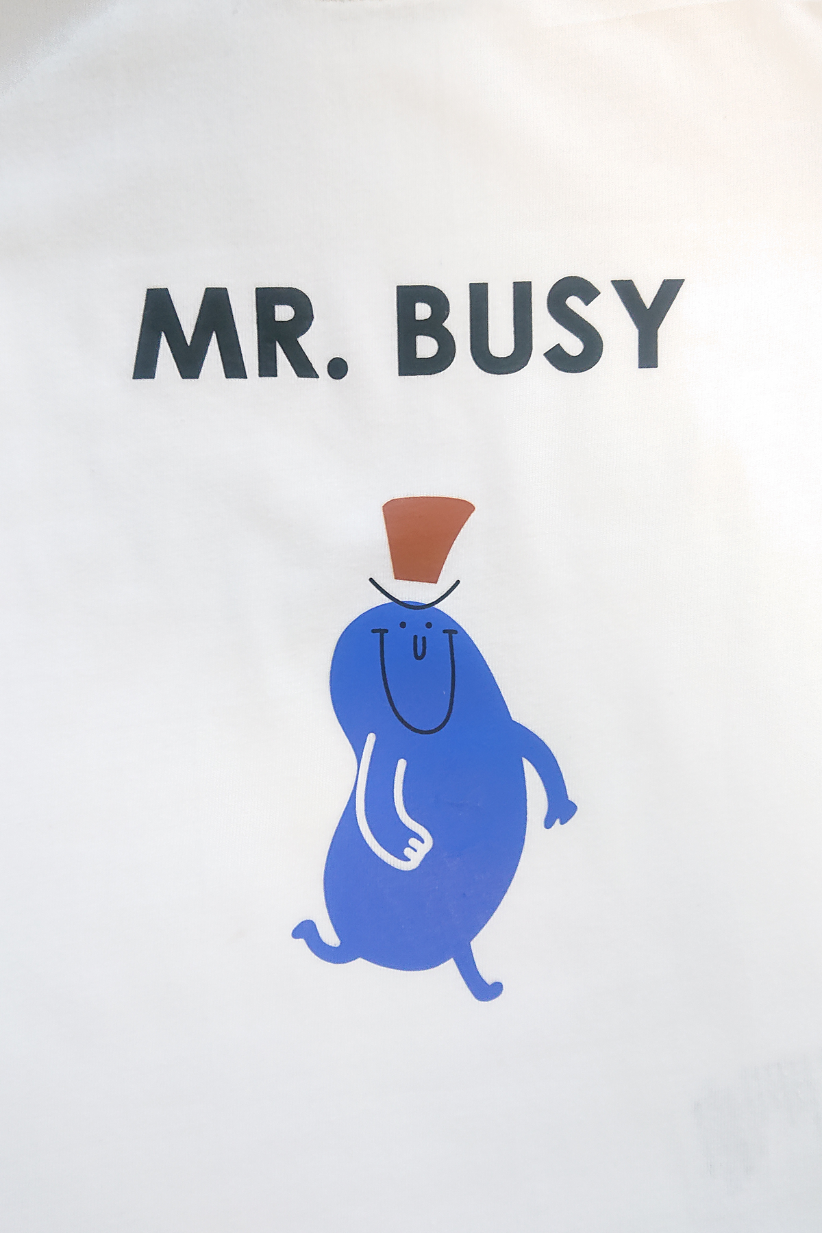 KIDS T-SHIRT WHITE WITH FRONT "MR. BUSY" PRINTING