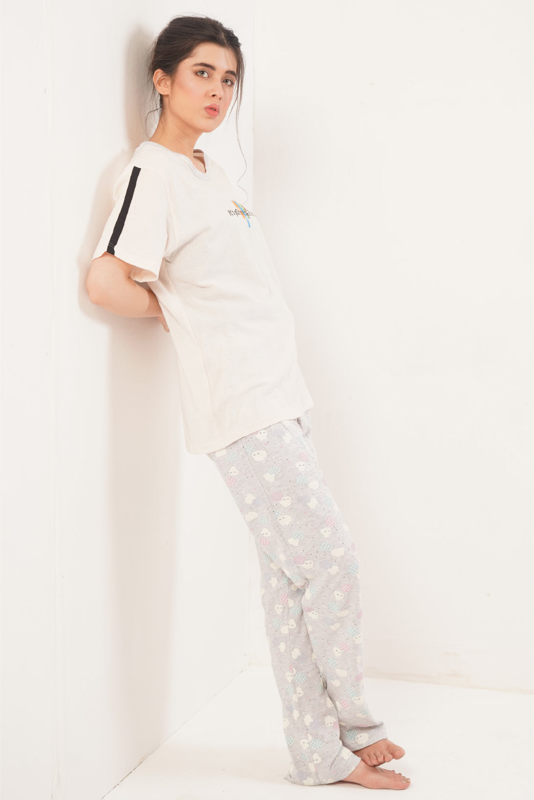 PAJAMA NIGHT SUIT OFF WHITE