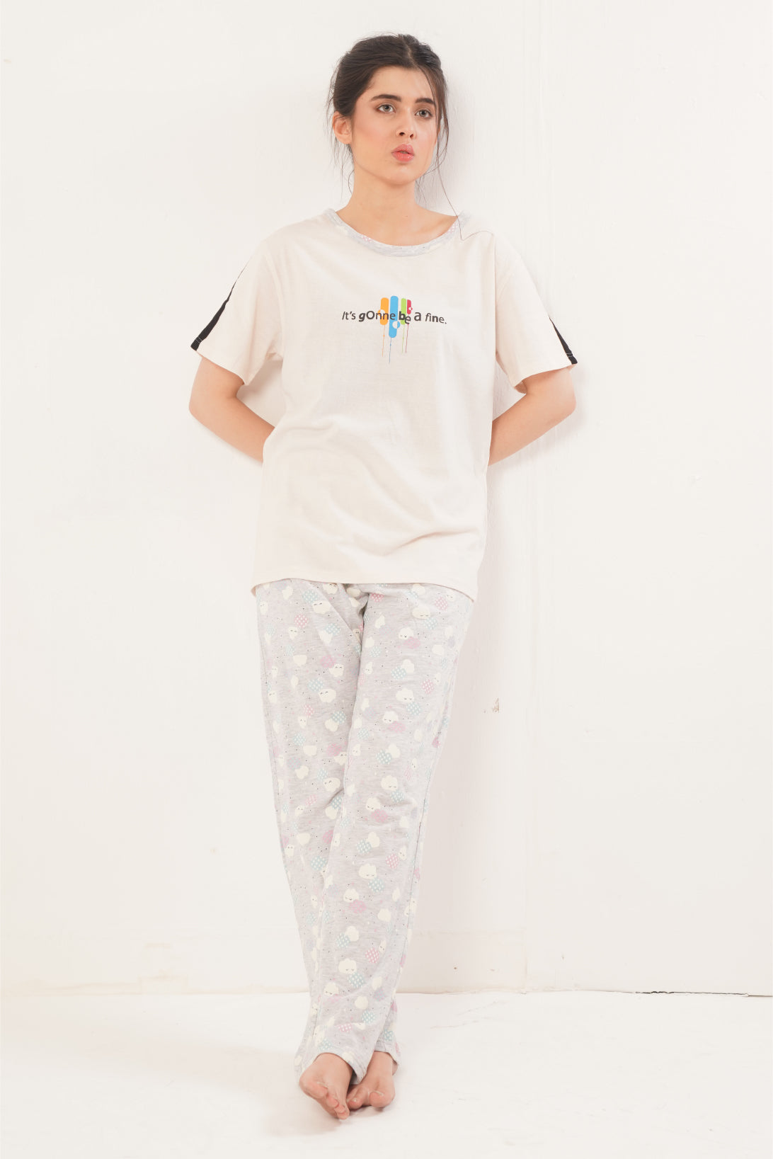 PAJAMA NIGHT SUIT OFF WHITE