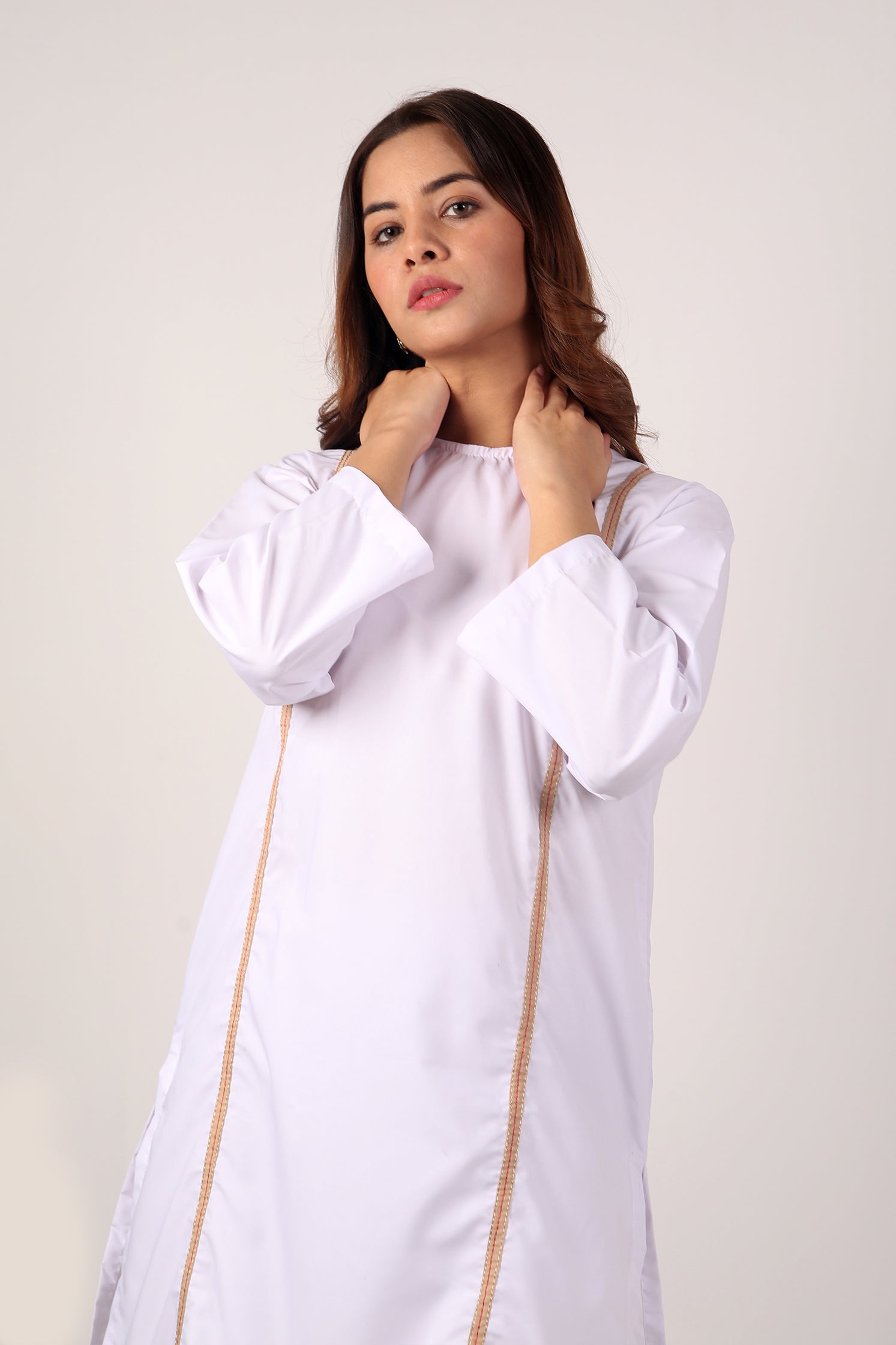 White Embroided Shirt With Trouser