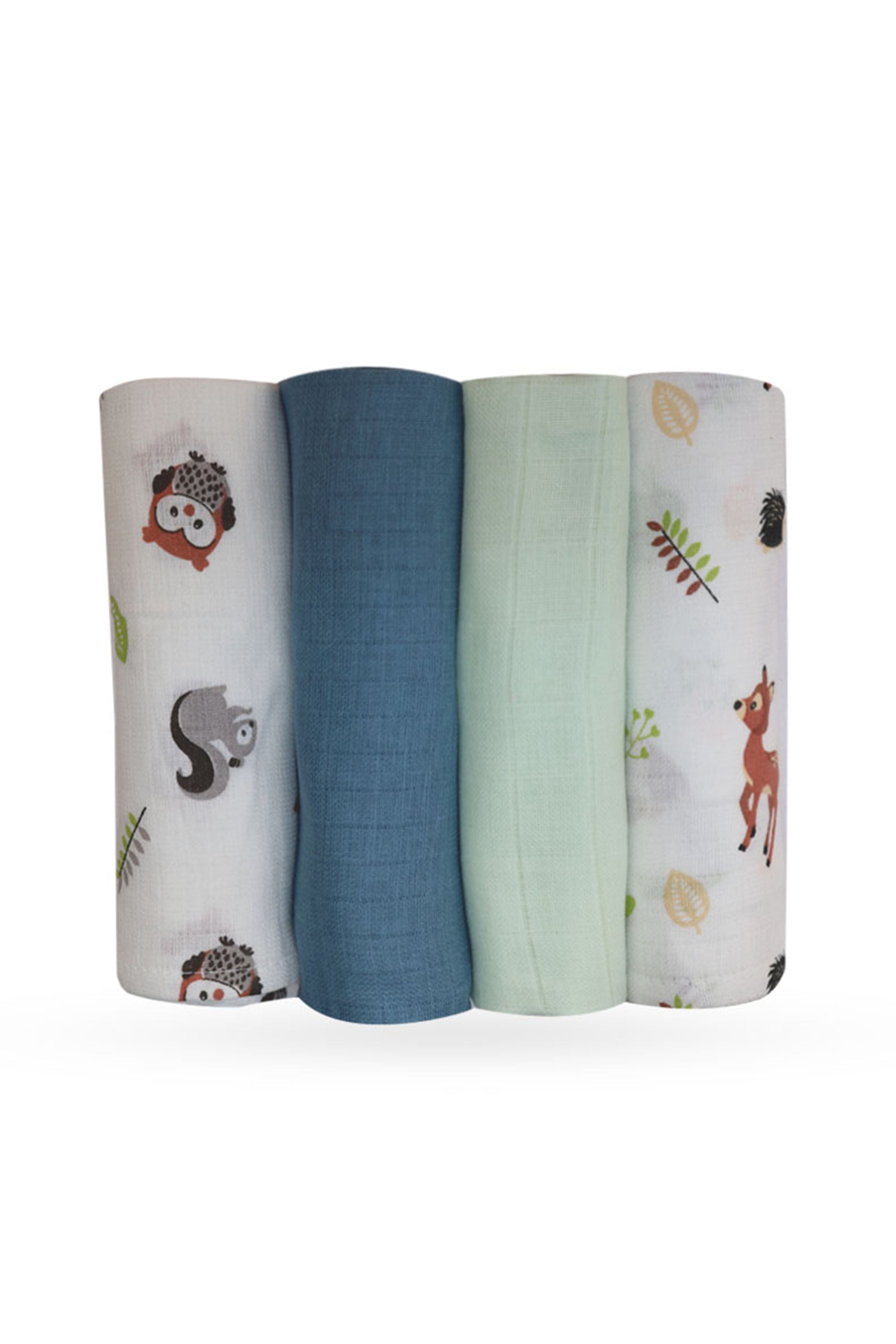ESSENTIALS ORGANIC MUSLIN SWADDLE BLANKET PACK OF 4