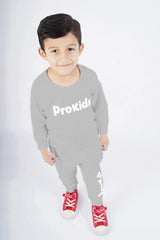 KIDS SWEAT SUIT GREY WITH FRONT PRINTING