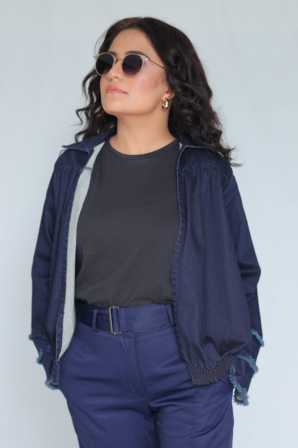 LADIES DENIM TOP FRONT JACKET STYLE