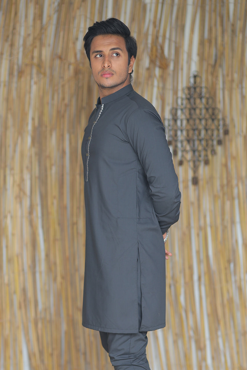 AZRA MENS SUIT SLIM FIT BLACKISH GRAY