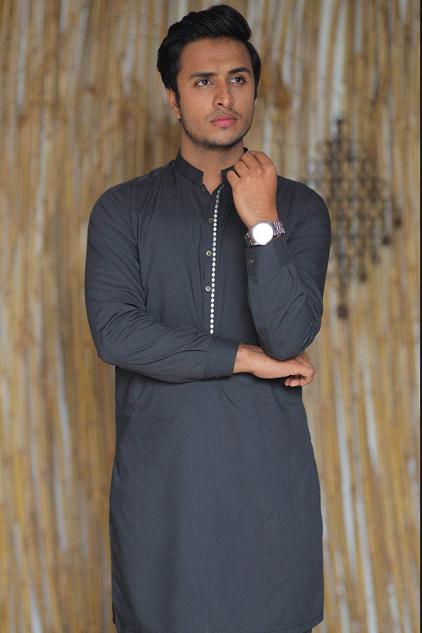 AZRA MENS SUIT SLIM FIT BLACKISH GRAY