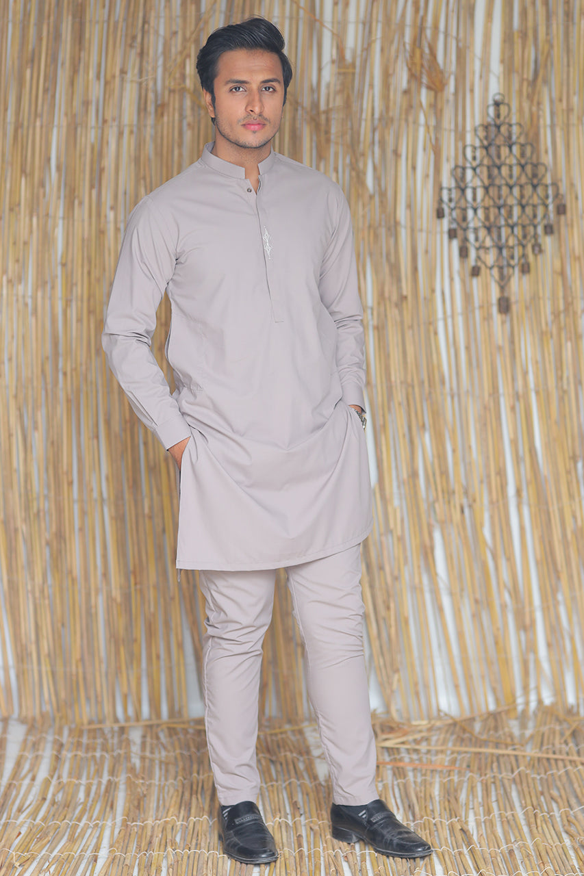 AZRA MENS SUIT SLIM FIT KARACHI GRAY