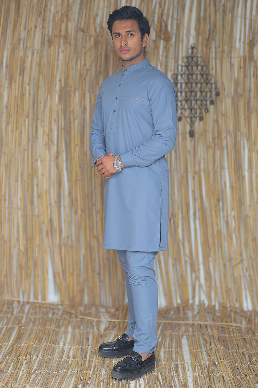 AZRA MENS SUIT SLIM FIT SILVER GRAY
