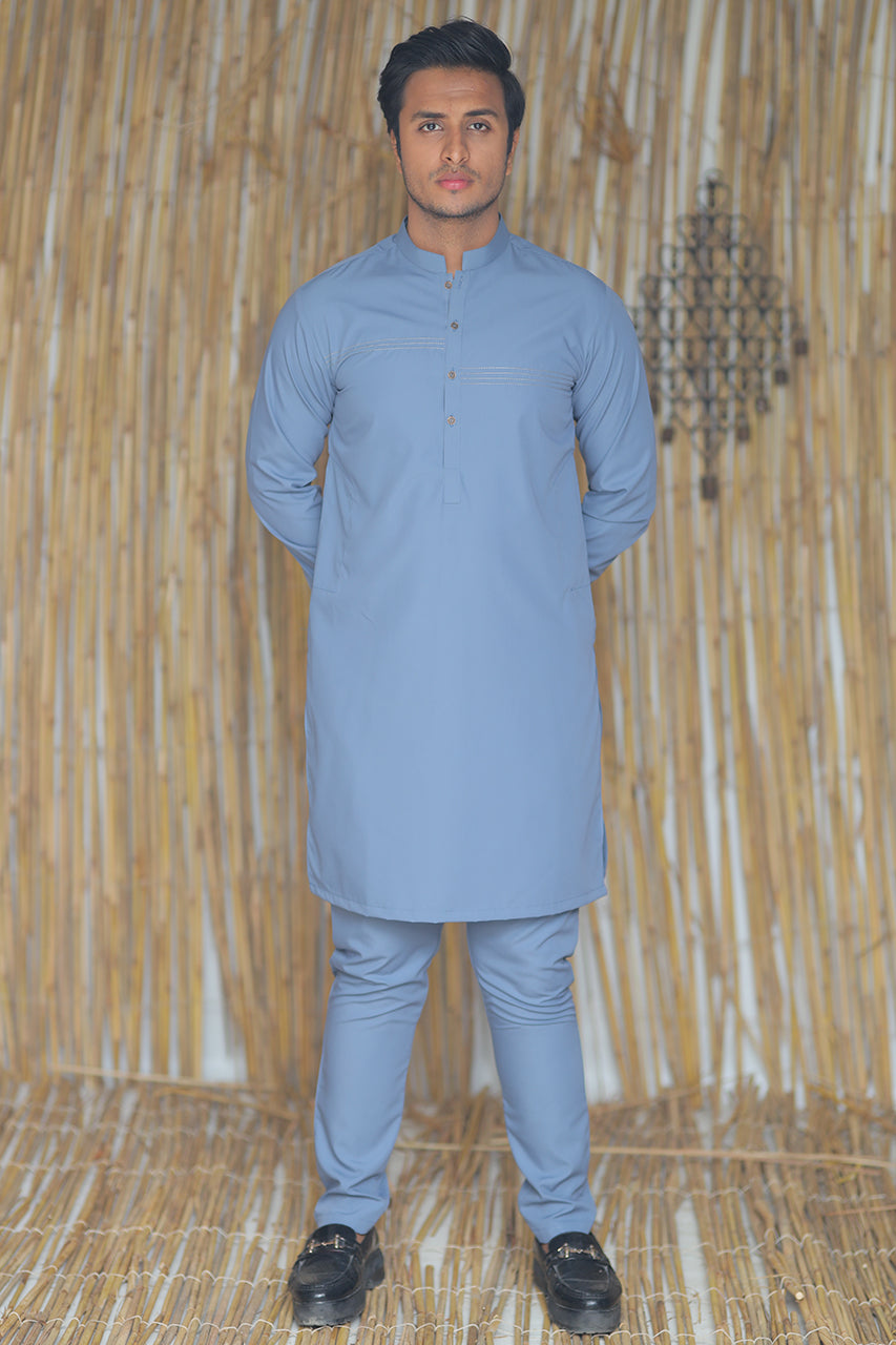 AZRA MENS SUIT SLIM FIT SILVER GRAY