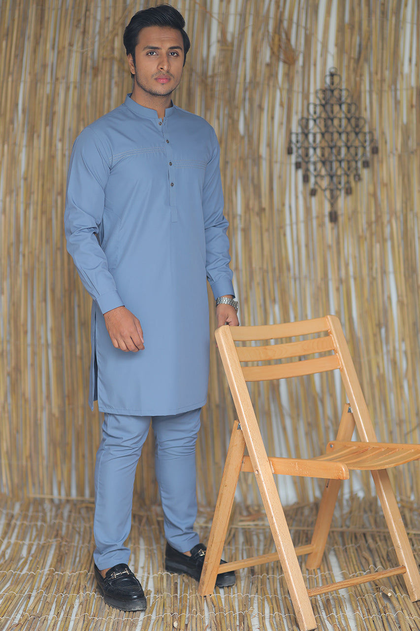 AZRA MENS SUIT SLIM FIT SILVER GRAY