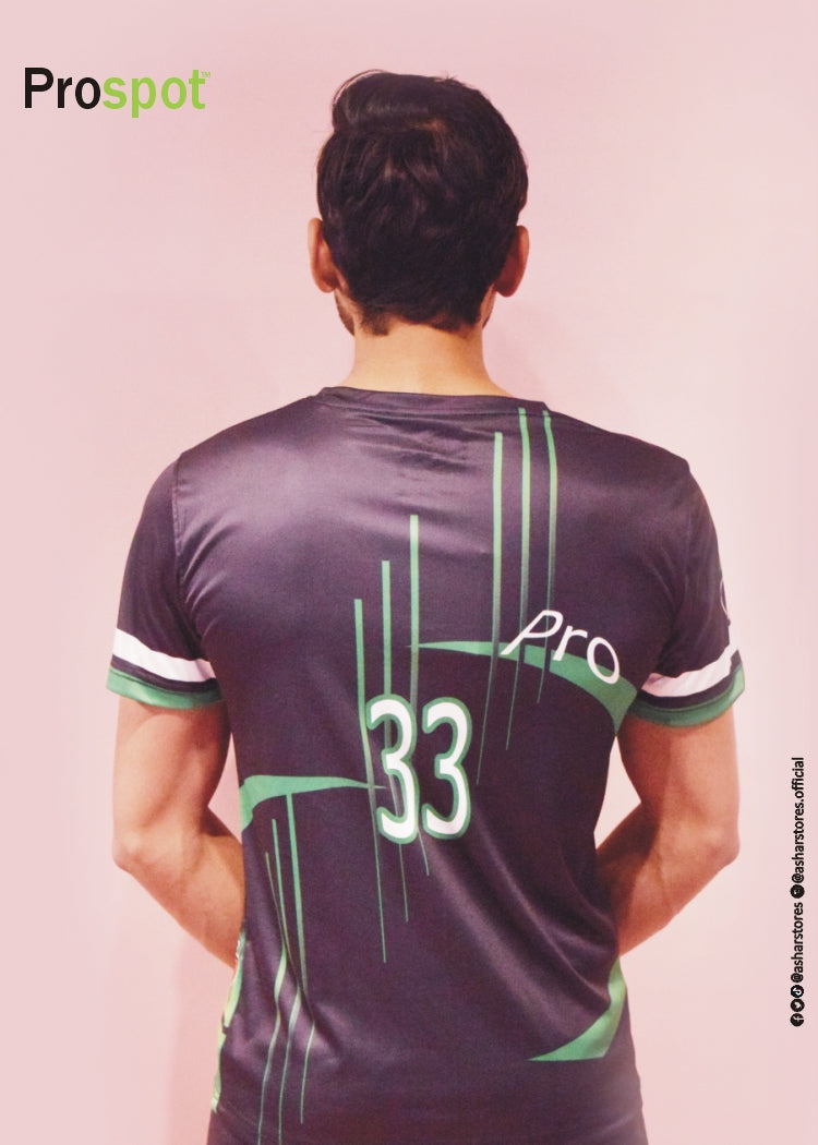 GREEN/BLACK SUBLIMATION PRINT SPORTS T-SHIRT